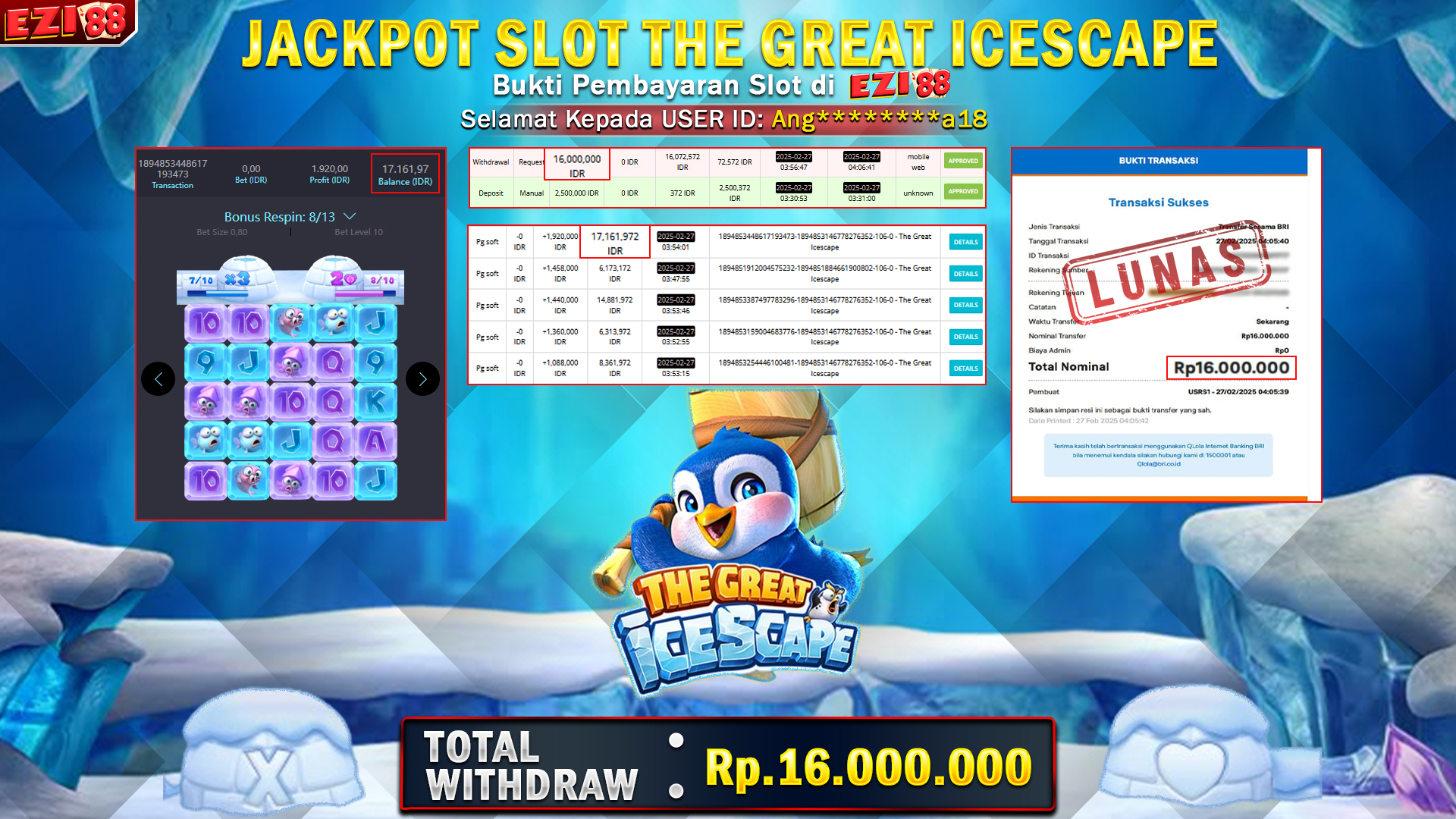 JACKPOT SLOT THE GREAT ICESCAPE