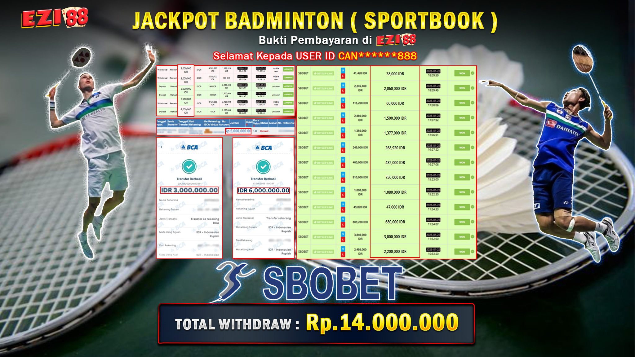 JACKPOT BADMINTON ( SPORTBOOK )