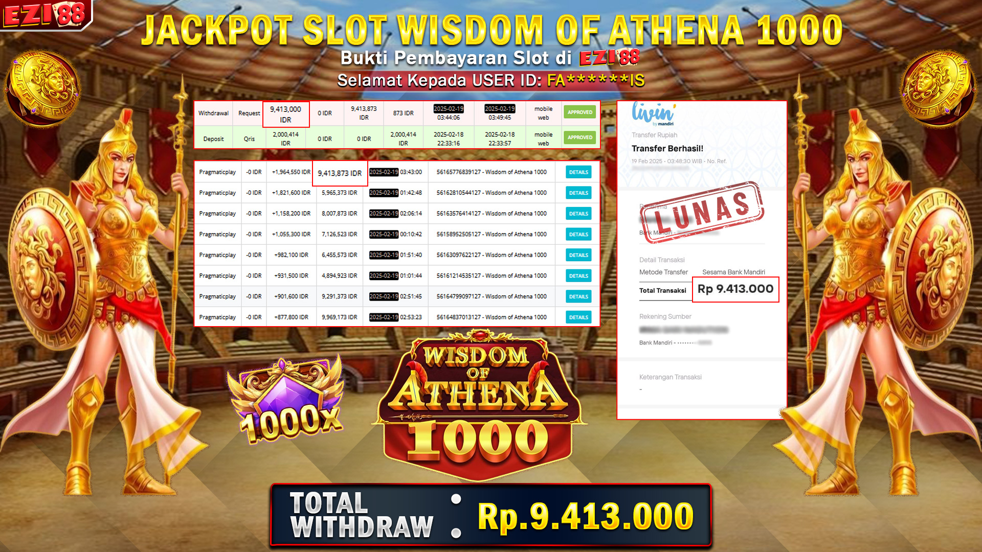 JACKPOT SLOT WISDOM OF ATHENA 1000