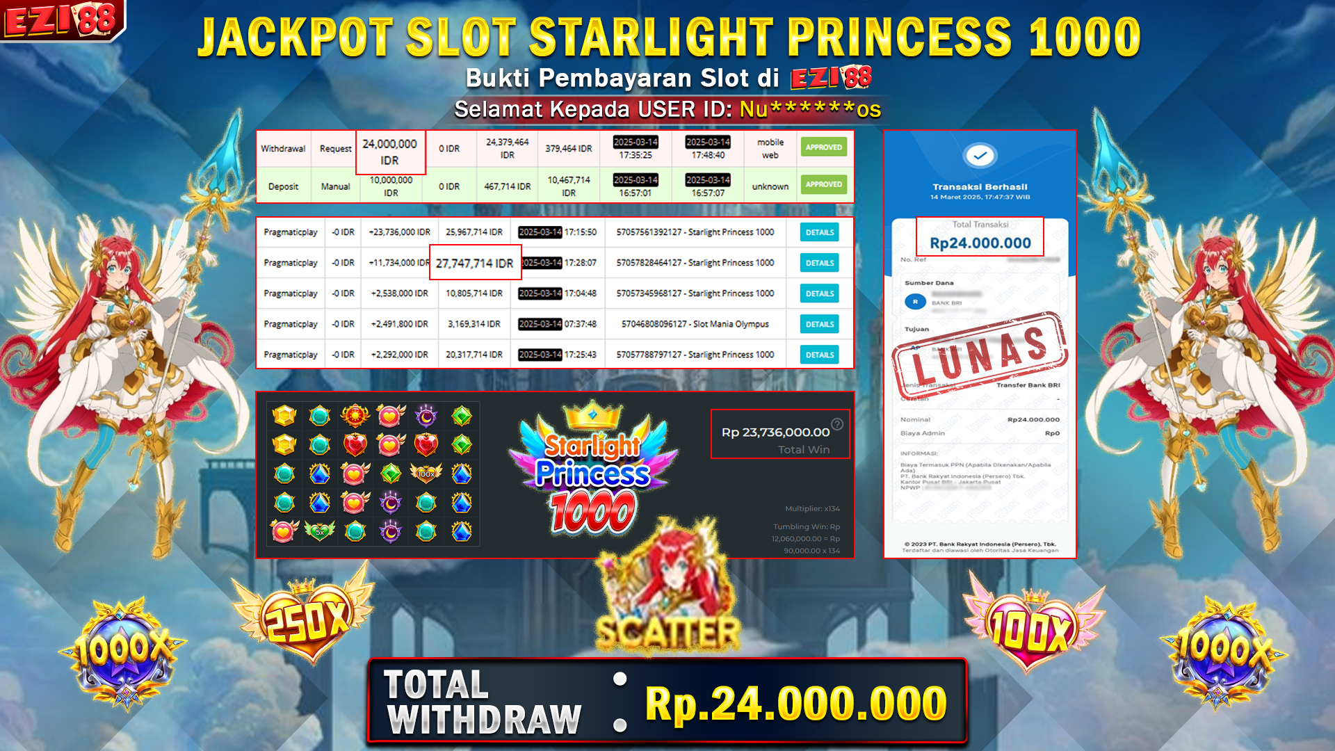 JACKPOT SLOT STARLIGHT PRINCESS 1000