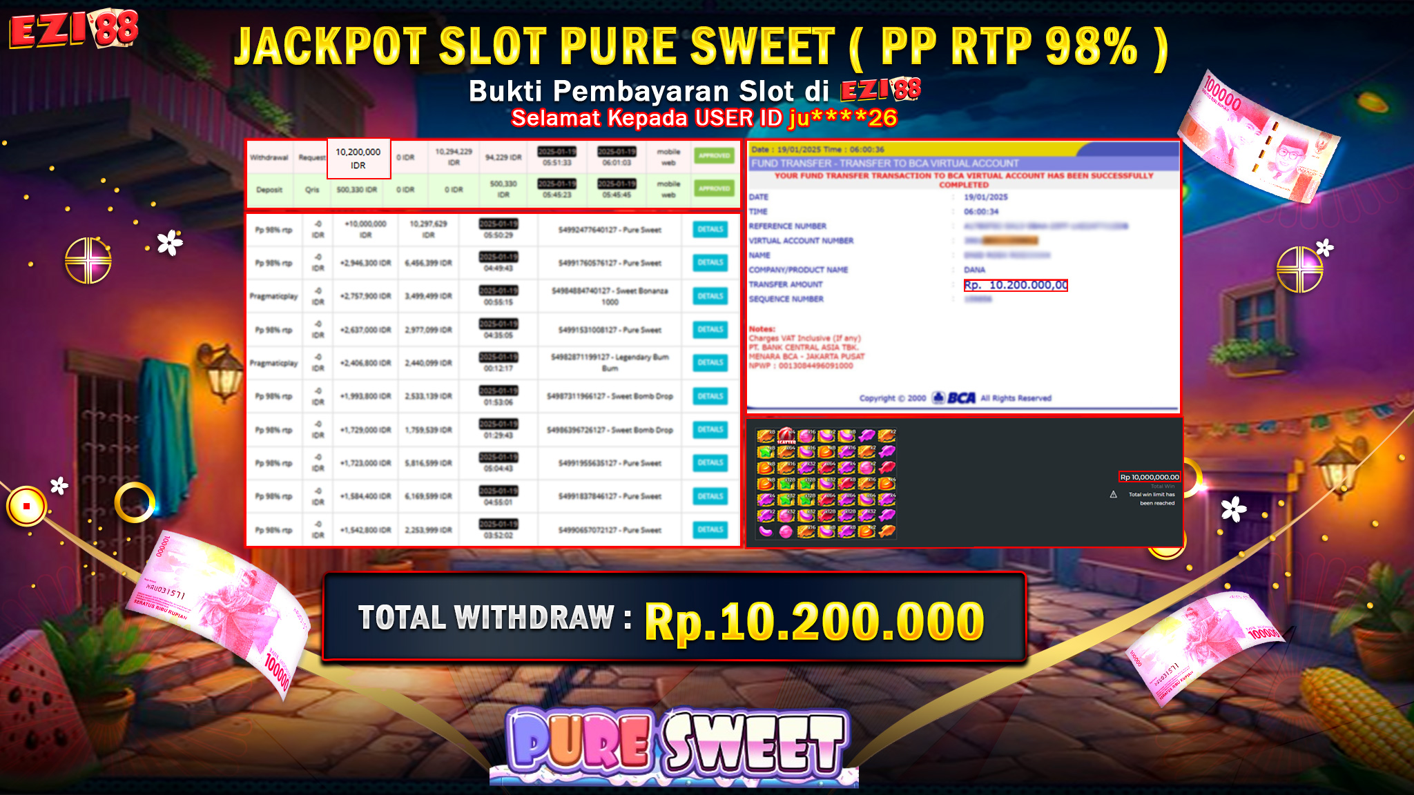 JACKPOT SLOT PURE SWEET ( PP RTP 98% )