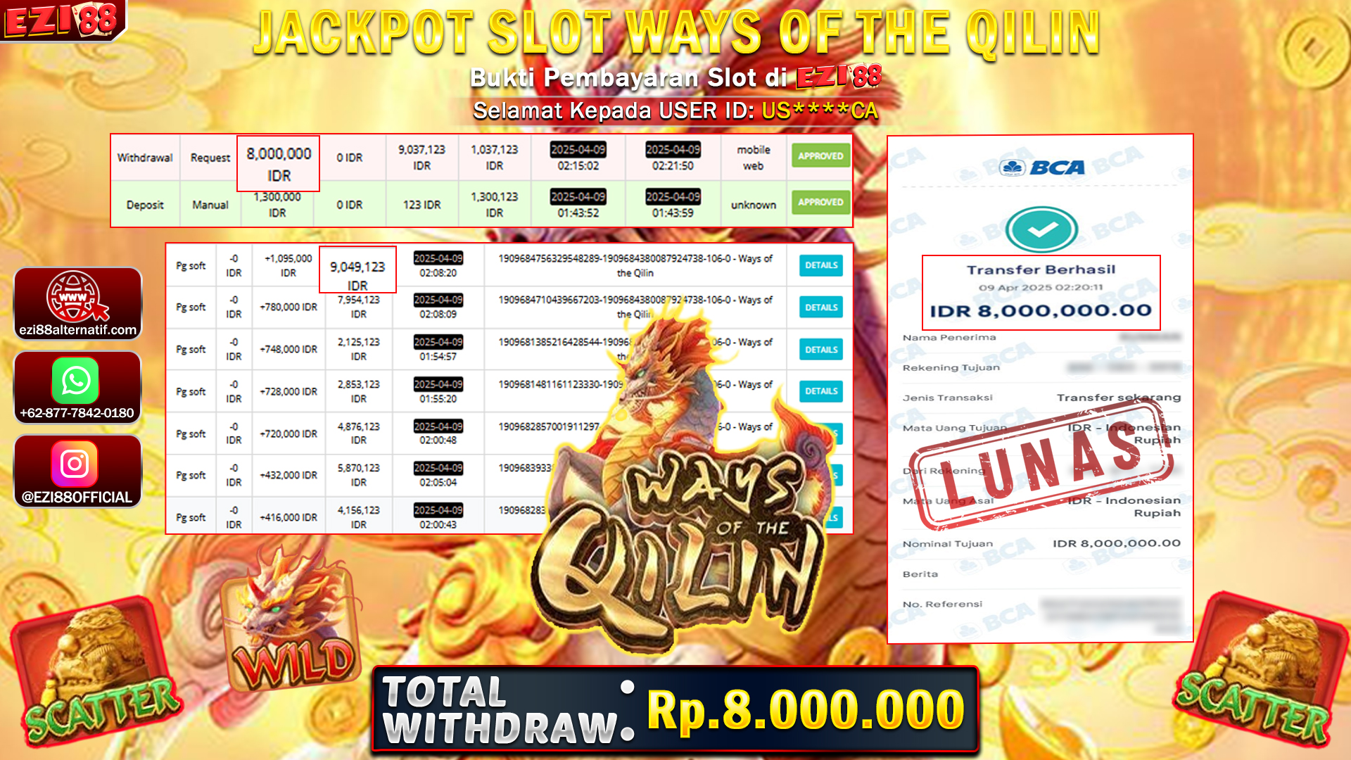 JACKPOT SLOT WAYS OF THE QILIN
