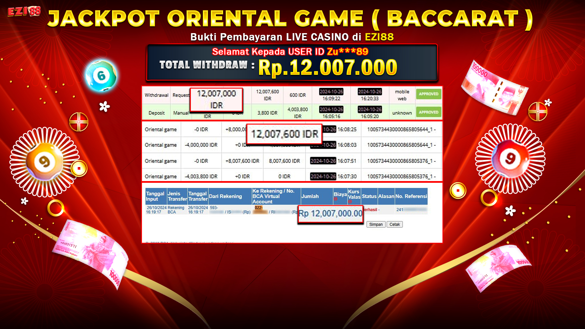 JACKPOT LIVE CASINO ORIENTAL GAME BACCARAT